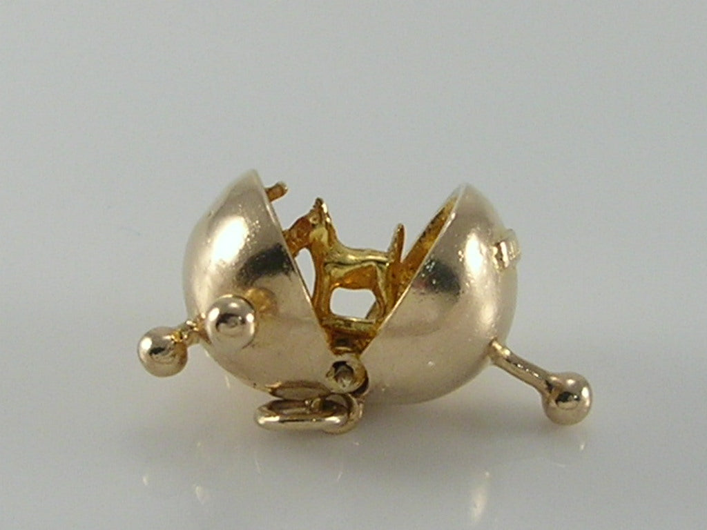 Vintage 3D 9ct Gold Sputnik Laika Charm H/MK 1958