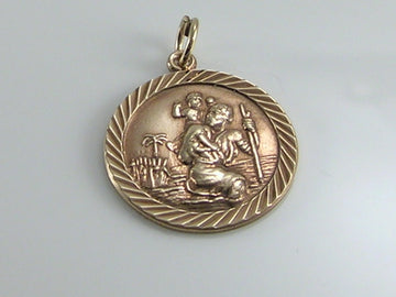 Vintage 9ct Gold St Christopher Pendant H/MK 1977