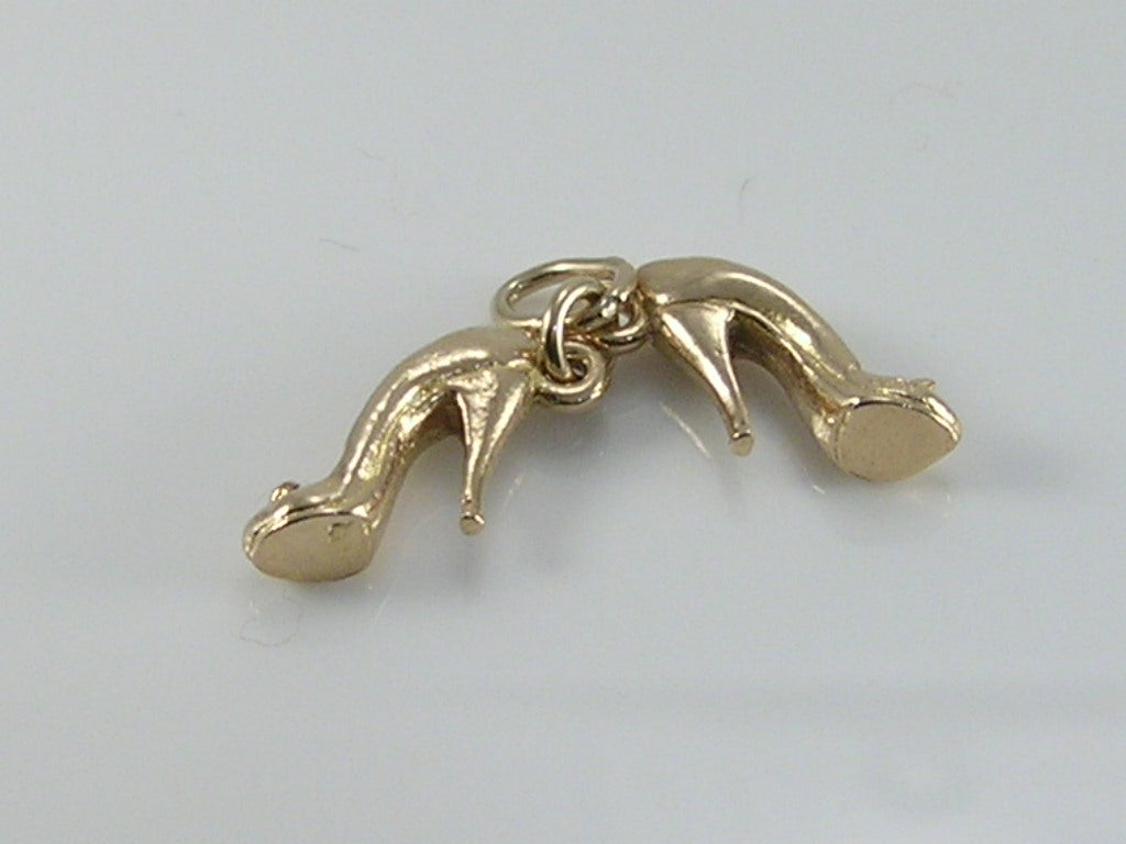 Vintage 9ct Gold Ladies Stiletto Shoes Charm H/MK 1966