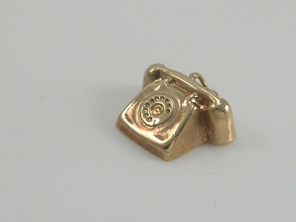 Vintage 9ct Gold Telephone Charm