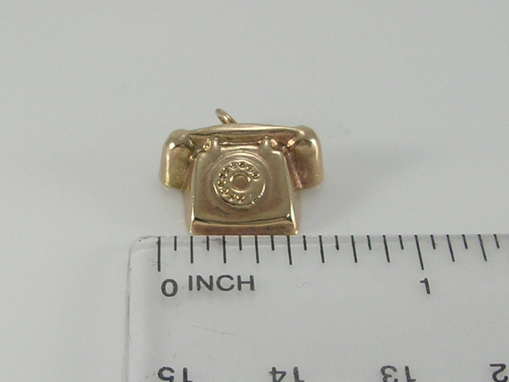 Vintage 9ct Gold Telephone Charm
