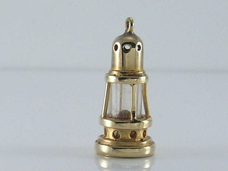 Vintage 3D 9ct Gold Miners Lamp Charm  H/MK 1977