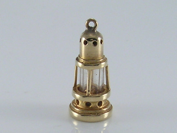 Vintage 3D 9ct Gold Miners Lamp Charm  H/MK 1977