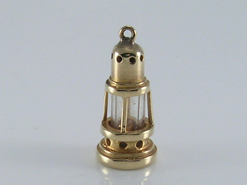 Vintage 3D 9ct Gold Miners Lamp Charm  H/MK 1977