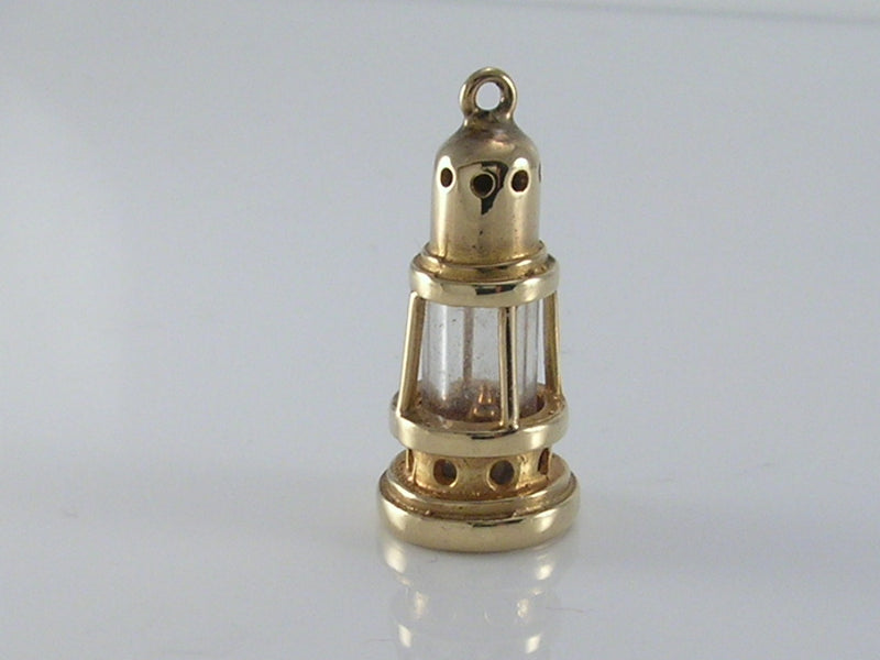Vintage 3D 9ct Gold Miners Lamp Charm  H/MK 1977