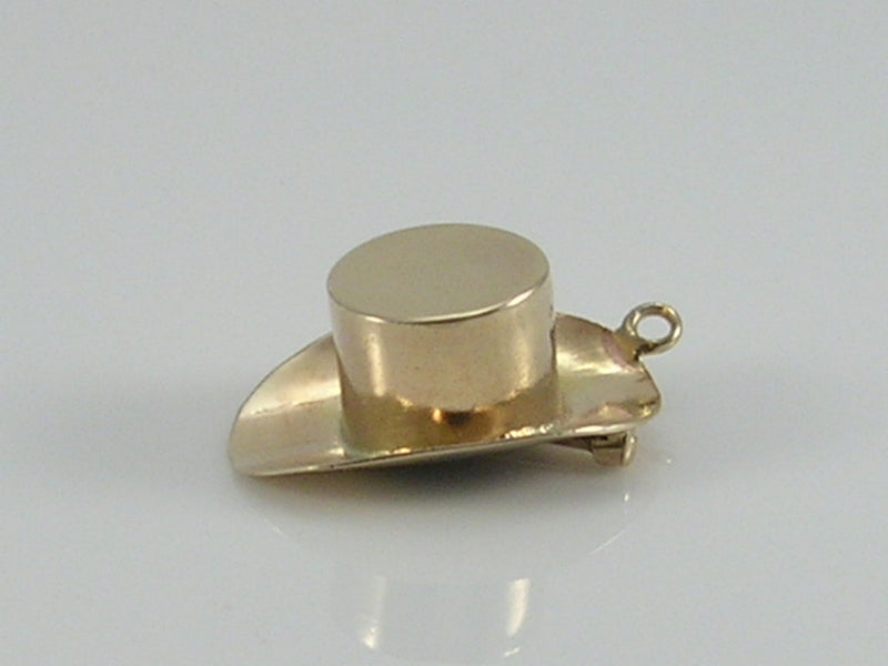 Vintage 3D 9ct Gold Top Hat & Cane Charm H/MK 1960