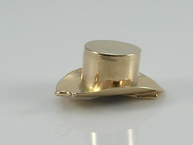 Vintage 3D 9ct Gold Top Hat & Cane Charm H/MK 1960