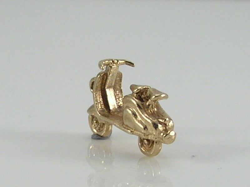 Vintage 3D 9ct Gold Vespa Moped Scooter Charm Pendant H/MK 1998