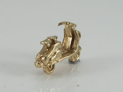 Vintage 3D 9ct Gold Vespa Moped Scooter Charm Pendant H/MK 1998