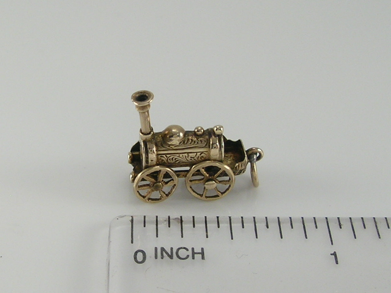 Antique Victorian 9ct Gold Steam Traction Train Charm