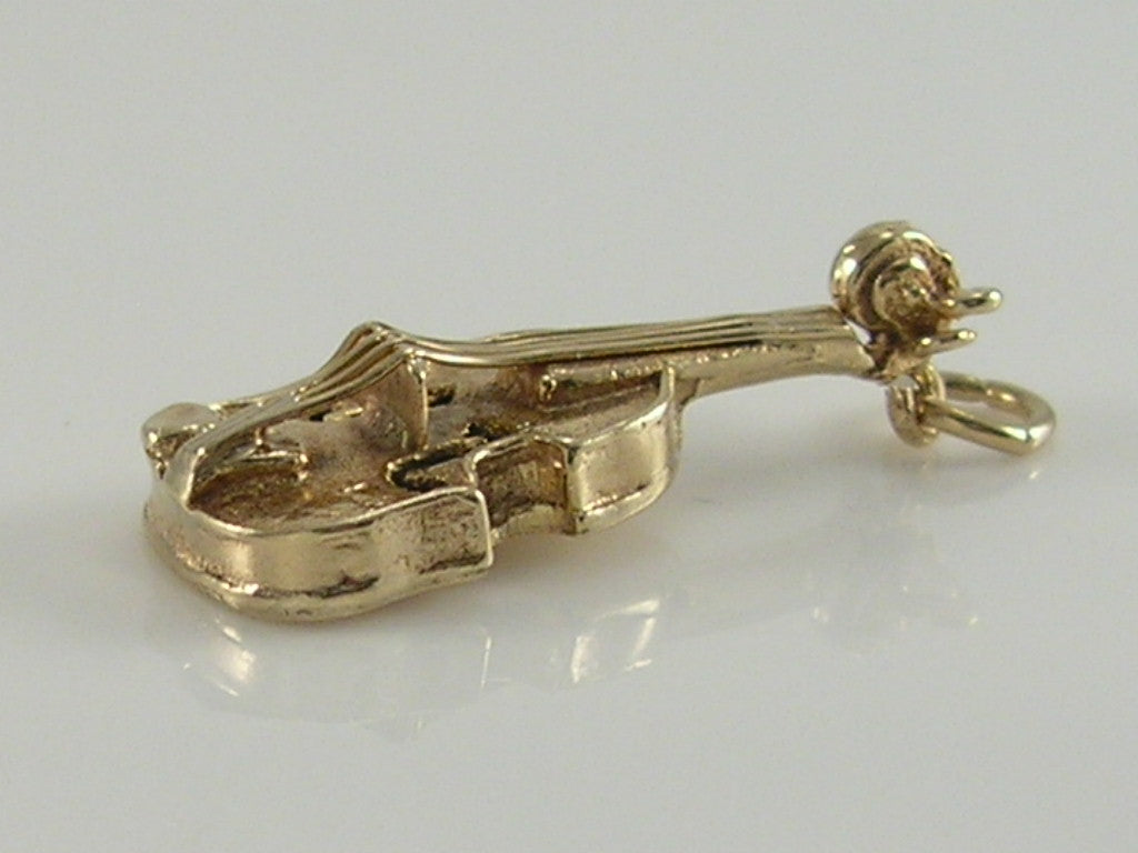 Vintage 3D 9ct Gold Violin Charm H/MK 1969