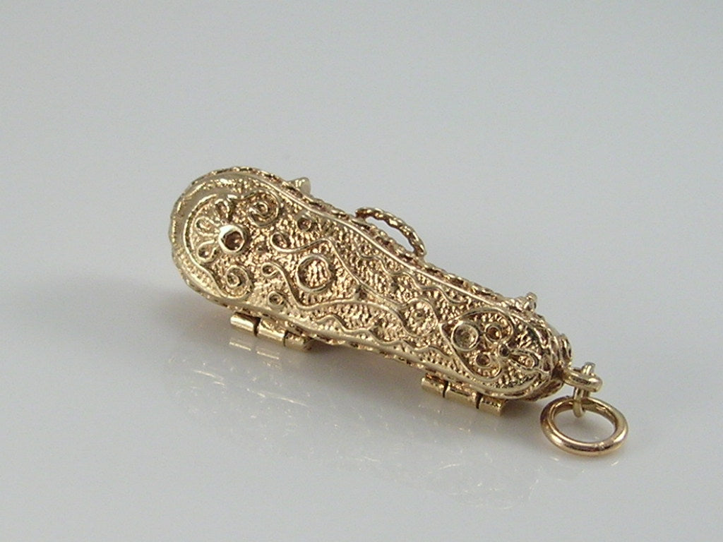 Vintage 9ct Gold Violin in Violin Case Charm H/MK 1973