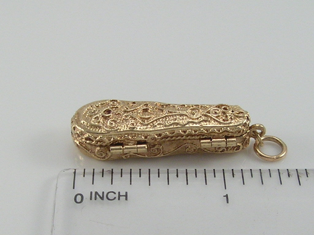 Vintage 9ct Gold Violin in Violin Case Charm H/MK 1973