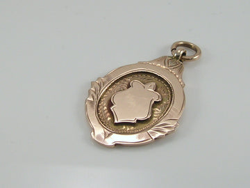 Antique 9ct Gold Watch Fob  Pendant WWI Inscription Birmingham 1919