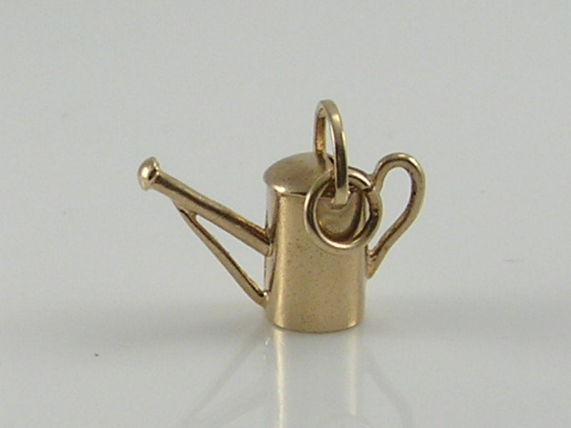 Vintage 3D 9ct Gold Garden Watering Can Charm Pendant.  H/MK 1962