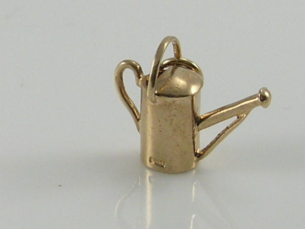 Vintage 3D 9ct Gold Garden Watering Can Charm Pendant.  H/MK 1962