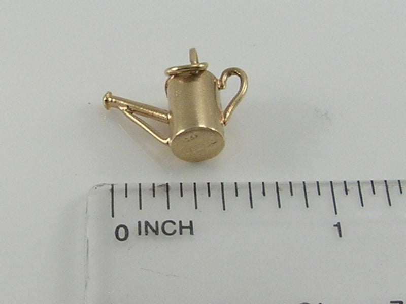 Vintage 3D 9ct Gold Garden Watering Can Charm Pendant.  H/MK 1962