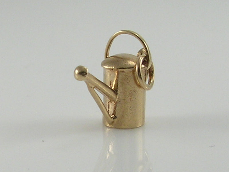 Vintage 3D 9ct Gold Garden Watering Can Charm Pendant.  H/MK 1962