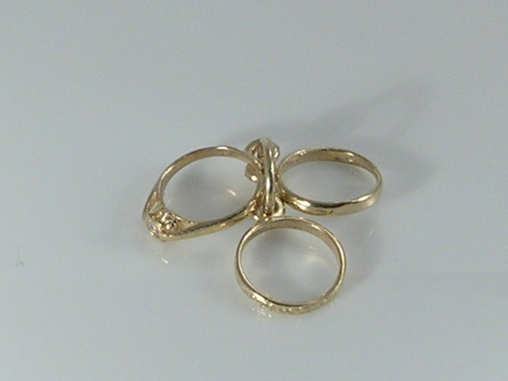 Vintage 9ct Gold Engagement, Wedding and Eternity Ring Charm