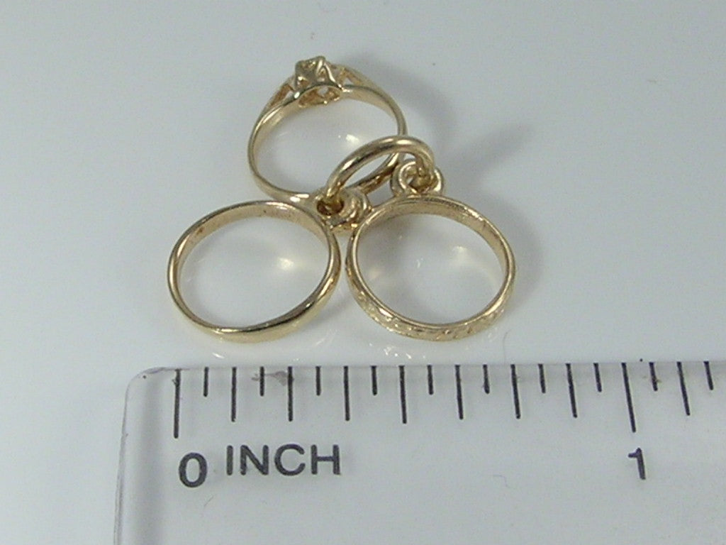 Vintage 9ct Gold Engagement, Wedding and Eternity Ring Charm