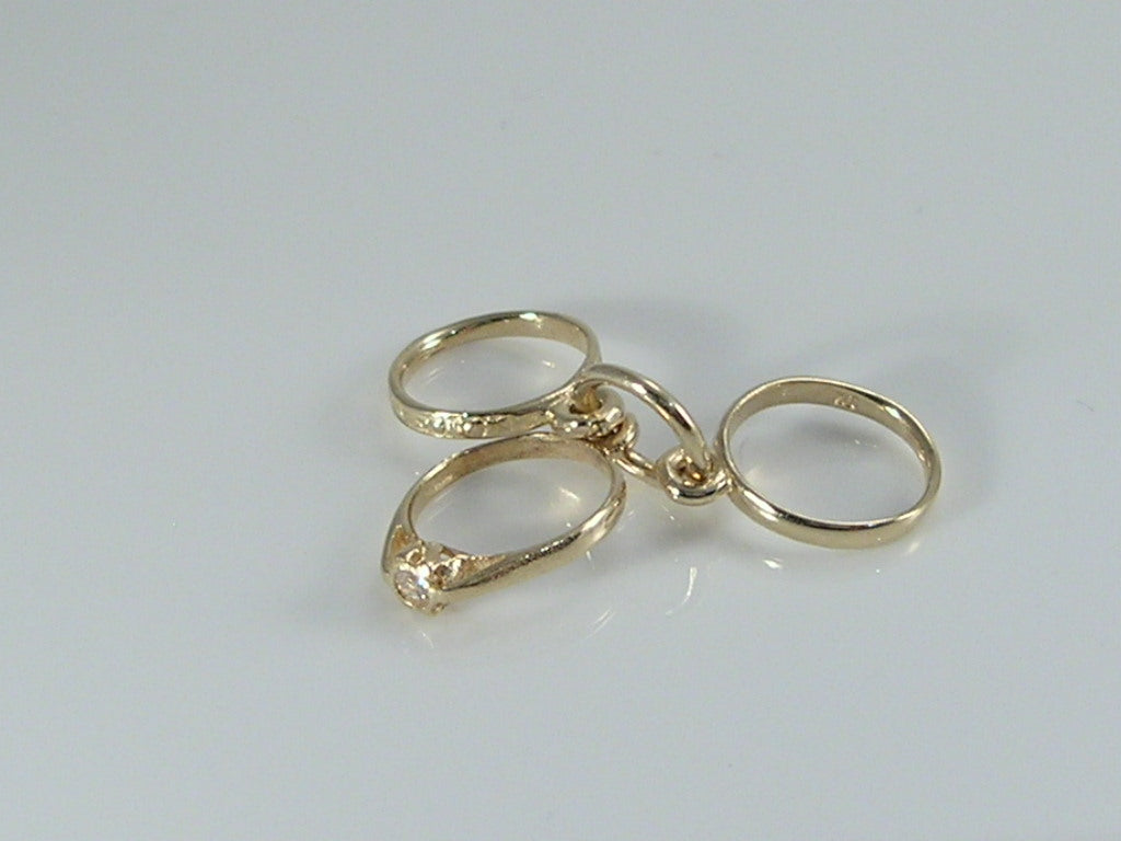 Vintage 9ct Gold Engagement, Wedding and Eternity Ring Charm