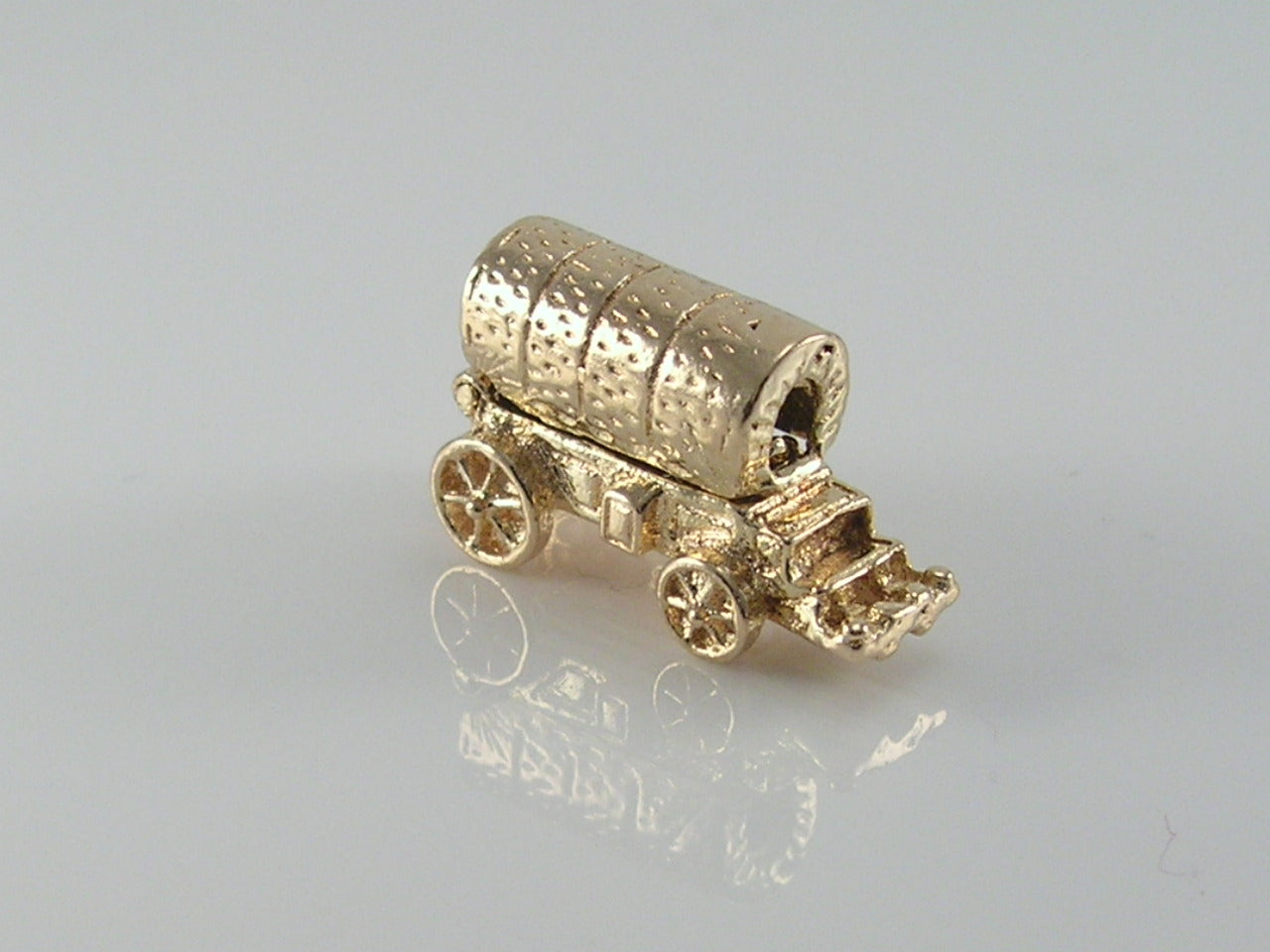 Vintage 9ct Gold Wild West Frontier Wagon Charm H/MK 1967