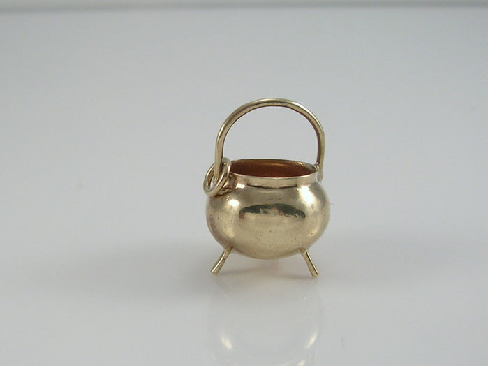Vintage 9ct Gold Witches Cauldron Charm H/MK 1966