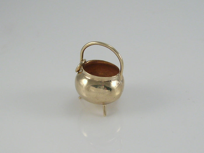 Vintage 9ct Gold Witches Cauldron Charm H/MK 1966