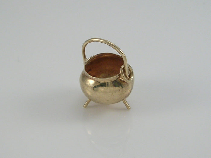 Vintage 9ct Gold Witches Cauldron Charm H/MK 1966