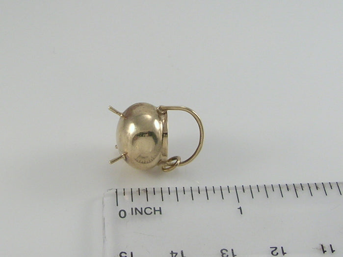 Vintage 9ct Gold Witches Cauldron Charm H/MK 1966