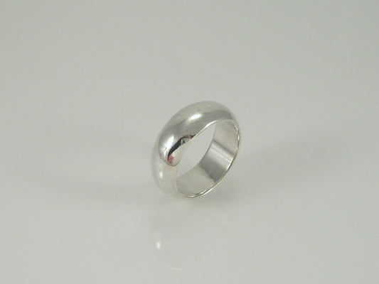 Chunky Sterling Silver D Band Ring