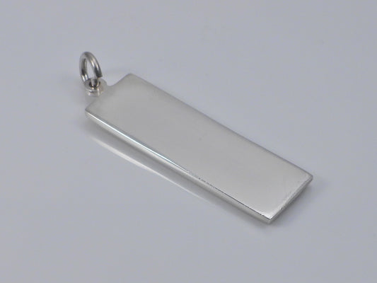 Vintage Sterling Silver Ingot Bar Pendant H/MK 1977