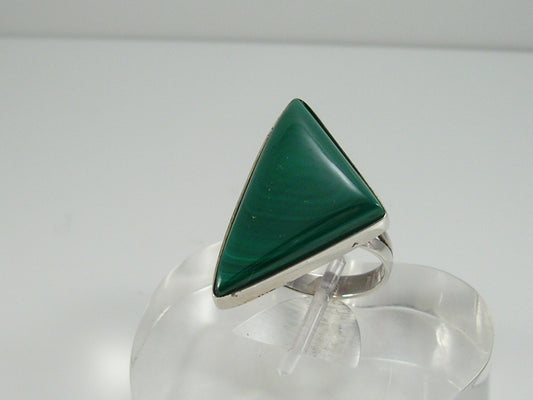 Chunky Sterling Silver Malachite Ring