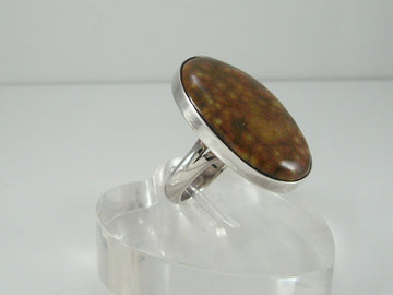 Vintage Chunky Sterling Silver Ocean Jasper Ring