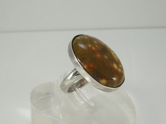 Chunky Sterling Silver Ocean Jasper Ring