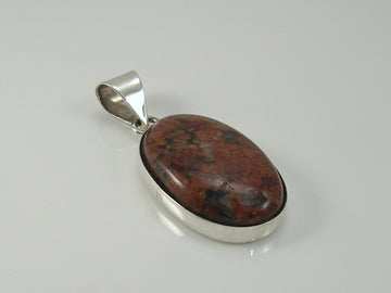 Vintage  Chunky Sterling Silver Jasper Pendant