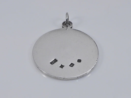Vintage Large Sterling Silver St Christopher Pendant H/MK 1977