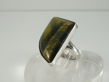 Chunky Sterling Silver Tigers Eye Ring